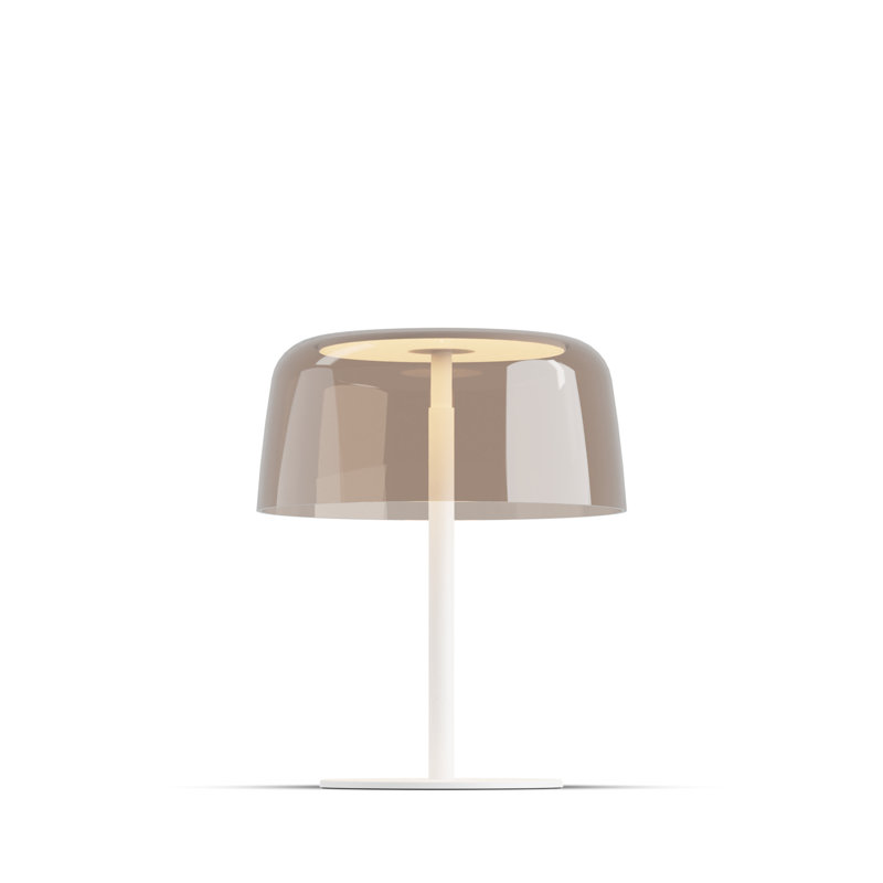 Yurei Desk Lamp, Matte White, Tea Brown