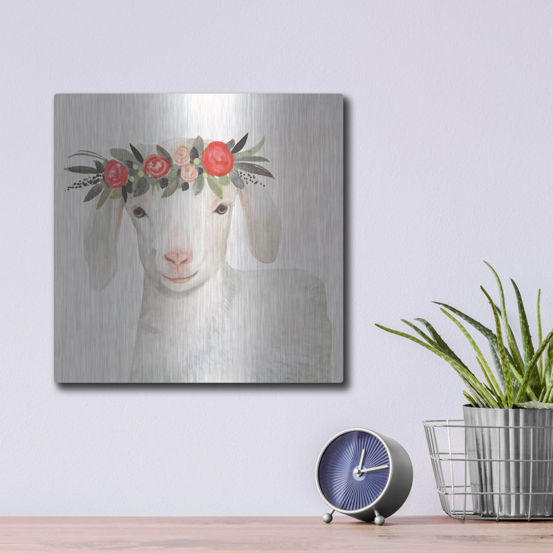 «Garden Goat IV» par Victoria Borges, H 12 po x l 12 po