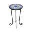 Table d'appoint de patio avec plateau en céramique résistant aux intempéries - couleur bleu + noir, pieds stables pour un aspect patiné inégal et élégant