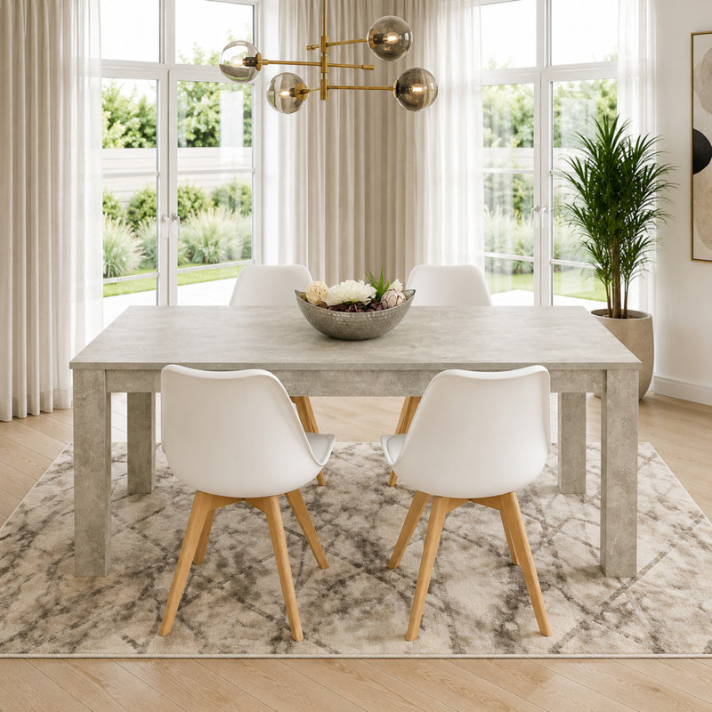 Onecre 4 - Person Dining Set, White, 75cm H x 140cm W x 80cm D