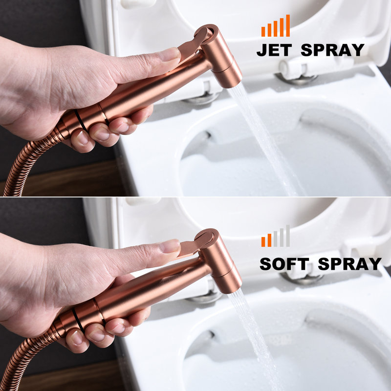 Hygienic Handheld Bidet For Toilet In Rose Gold Metal, Offers Adjustable Spray Force Enhanced Cleaning Effect Metal - Handheld, Option With A Cleaner Bathroom