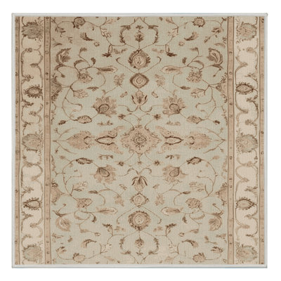 Tapis beige Tabriz lavable à la machine