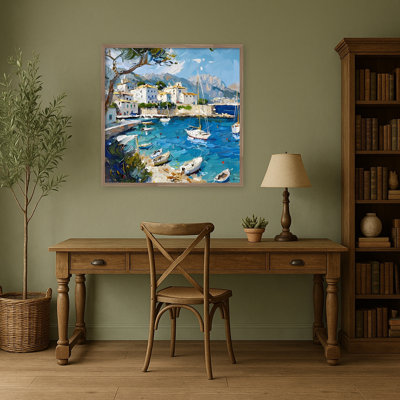 Reproduction d'art sur toile encadrée bleue bleue par Elena Avanesova