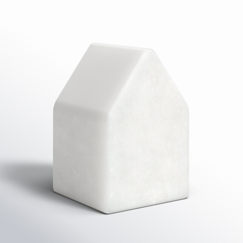 Adalynn Marble Home Object, White, 2.25" H x 1.5" W x 1.5" D