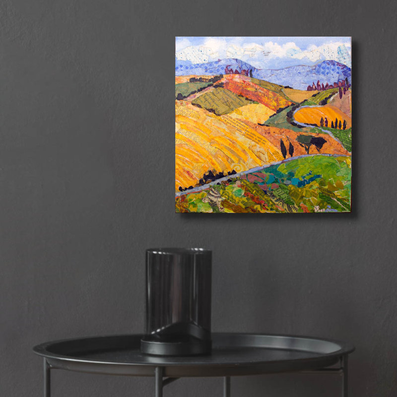 «Tuscany Rolling Hills» par St. Hilaire Elizabeth, art mural en verre acrylique, H 12 po x l 12 po x P 0,13 po