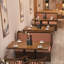 Banc rembourré en similicuir Retro Simple Cafe