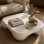 Table basse moderne en faux travertin texturé pour le salon / bureau-901062324