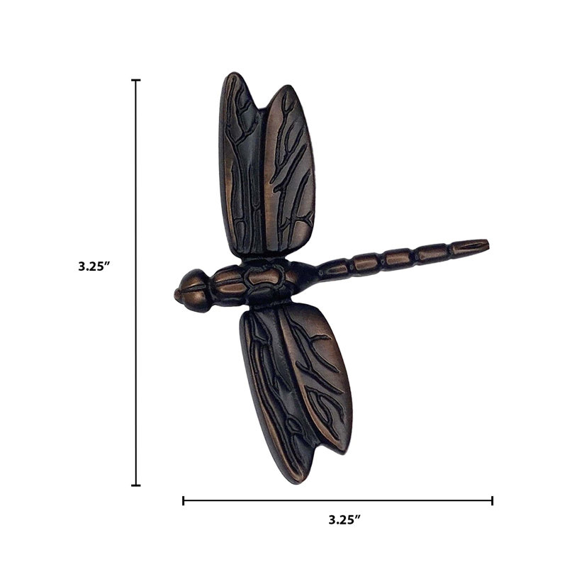Dragonfly In Flight Push Button Doorbell, Oiled Bronze