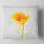 Coussin décoratif à fleurs jaunes et aquarelle-1958007774