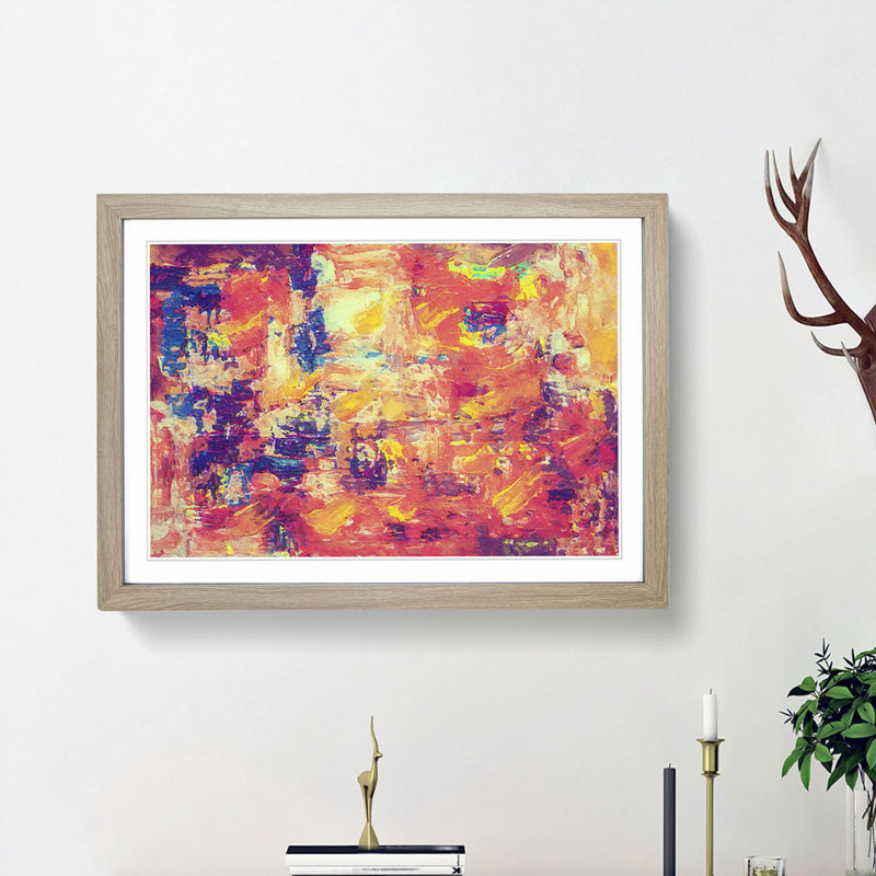 Abstract Art Painting Vol.418 by S.Johnson - Picture Frame Painting Print, Oak Framed, 62cm H x 87cm W x 2cm D
