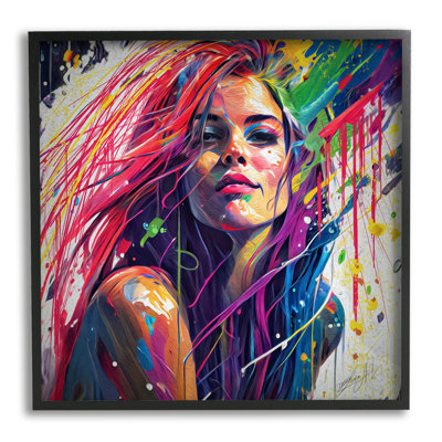 " Modern Girl With Paint Splatter " by Lena Owens