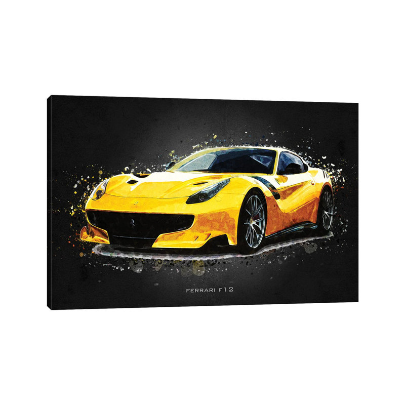 Ferrari F12 by Gab Fernando - Wrapped Canvas Print, 66.04 cm H x 45.72 cm W x 1.91 cm D