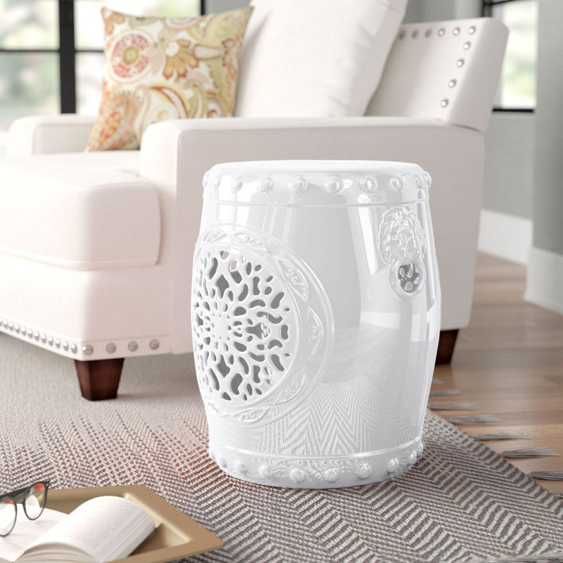Tabouret de jardin Emberlyn, Blanc