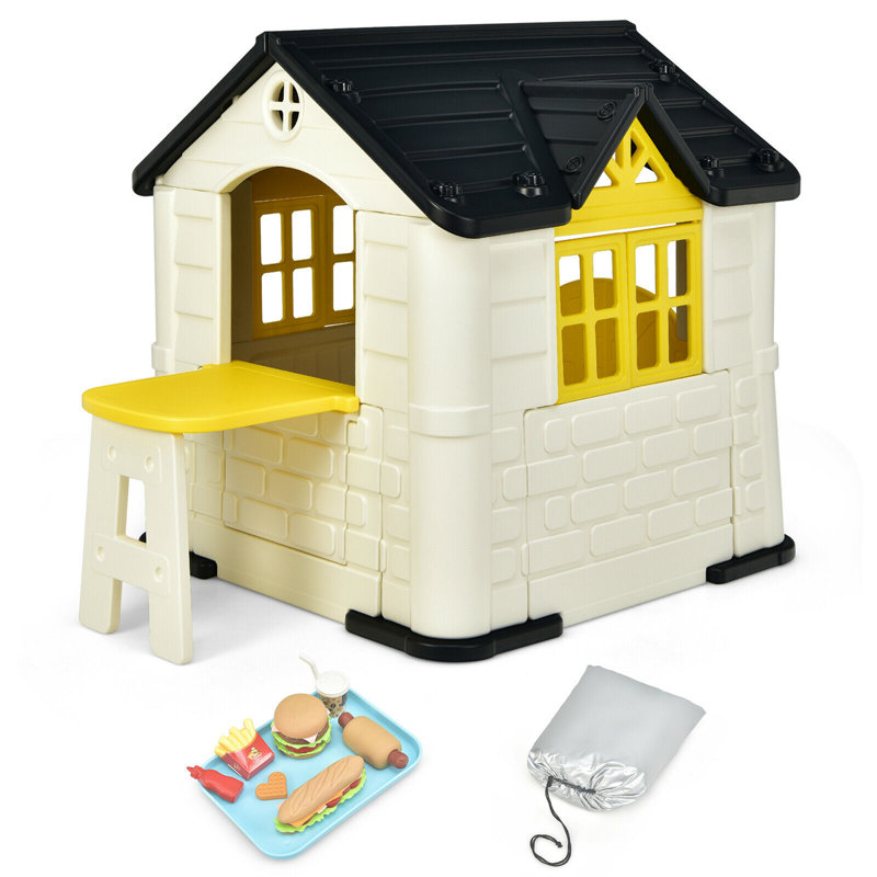 Maisonnette en plastique pour l'intérieur et l'extérieur 4 pi x 5 pi, Jaune