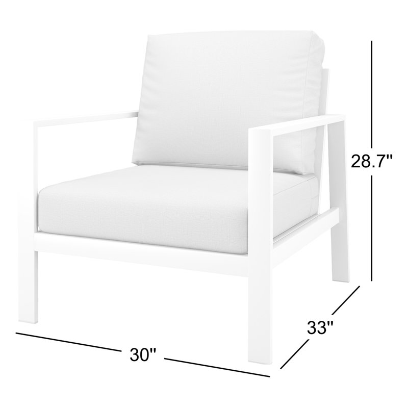 Townsend Metal Outdoor Lounge Club Chair With Sunbrella Cushion, Canvas Navy