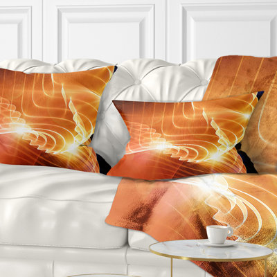 Conception abstraite jaune vif en 3D - coussin abstrait imprimé