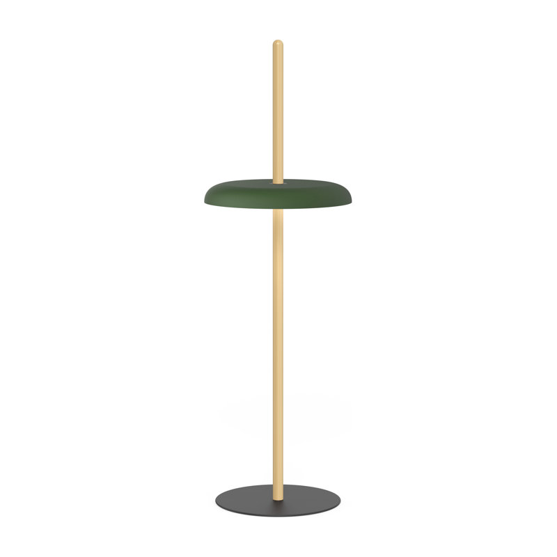 Nivél Floor Lamp, White Oak, Forest Green