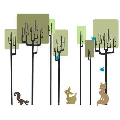 Décalcomanie murale forêt d’amis tree