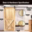 Porte de grange à panneaux en bois et en métal sans finition avec trousse de quincaillerie d'installation-1293268462-1293268456