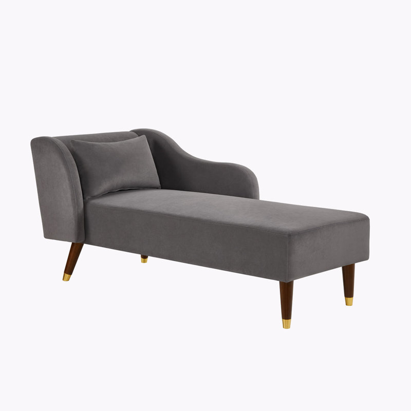 Banc rembourré en velours, Gris