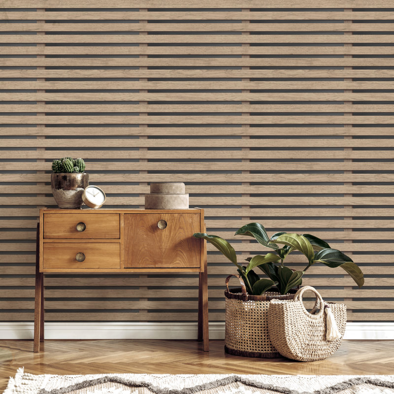Wood Slats Wallpaper, Natural