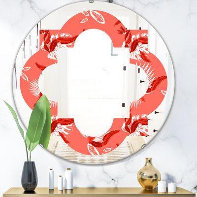 Miroir mural quadrilobe éclectique sans cadre