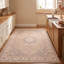 Tapis Meadow traditionnel à médaillon, style persan, gris crème, ivoire, beige, rose, lavable à la machine, antidérapant, à poils courts, pour l'intérieur et l'extérieur, adapté aux animaux domestiques, idéal pour le salon, la chambre, la salle à manger, l'entrée, le couloir ou le bureau.-1582206063