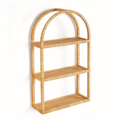New 3 Piece Rattan Bracket Shelf