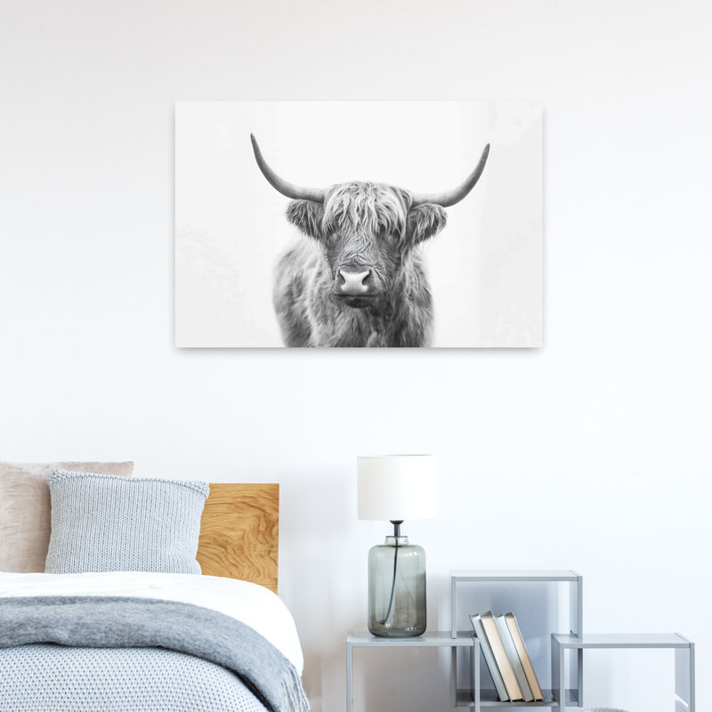 Art mural abstrait contemporain Highland Bull, H 24 po x l 36 po