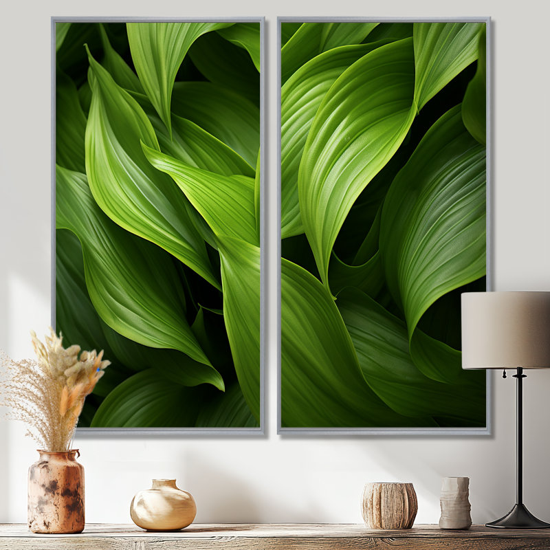 Décoration murale Greenerys Gaze I - Plantes florales, H 40 po x l 40 po, Impression encadrée flottante, Argent argent