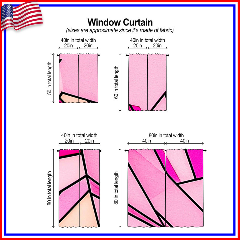 Rideaux abstraits abstraits et transparents - 2 panneaux, 40 po x 50 po - 2 panneaux, Transparent