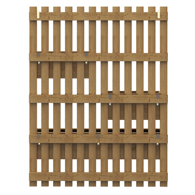 Brexlee Wall-mounted Wooden Garden Planters with Trellis, Carbonised