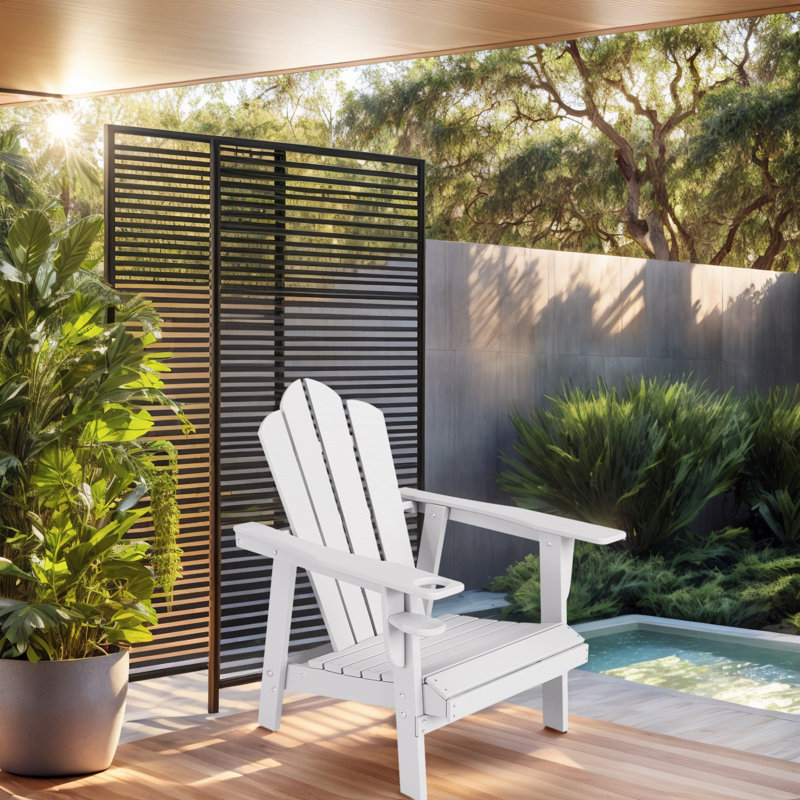 Chaise Adirondack en plastique PEHD résistant aux intempéries Devito, Blanc