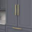Poignée d'électroménager Channel Collection - Poignée d'armoire centre à centre 12 po - Laiton doré brossé - Quincaillerie contemporaine pour tiroirs et armoires-49590192-109270664
