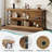 63"  Oak Console Table, 3-Tier Industrial Entryway Table with Storage Shelves, X-Frame Metal Support, Sofa Table for Living Room, Hallway and Foyer-198609615