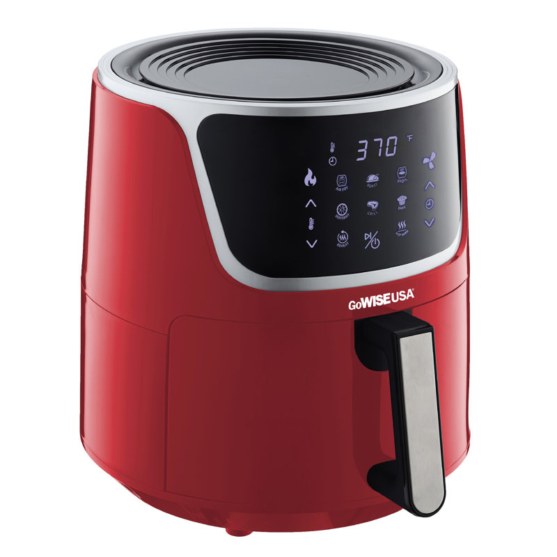 Gowise USA 6.6 Qt. Air Fryer, Red/Silver