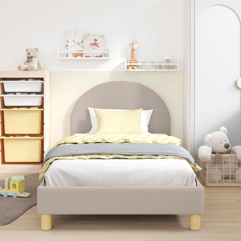 Bed Frame, European Single (90 x 200 cm), Light Grey