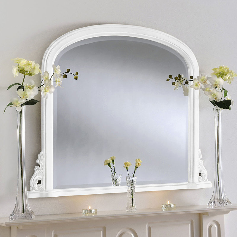 Barile Wood Wall Mirror, 81cm H x 107cm W, White