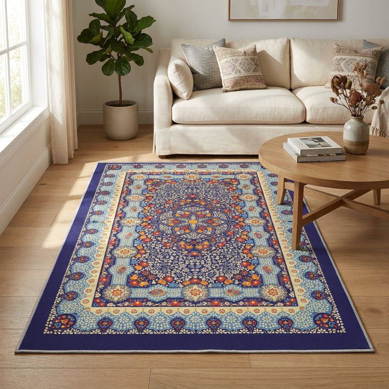 Tapis multicolore à motif floral Kashan