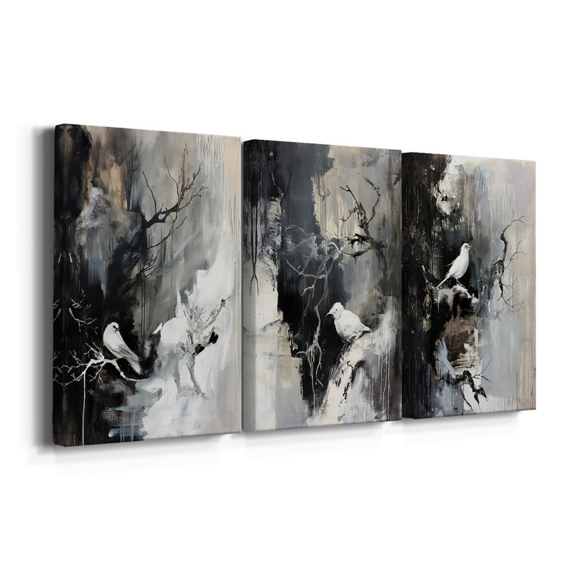 ANIMALS Series Lxxxx - Toile tendue sur mesure - 3 pièces, H 12 po x l 24 po