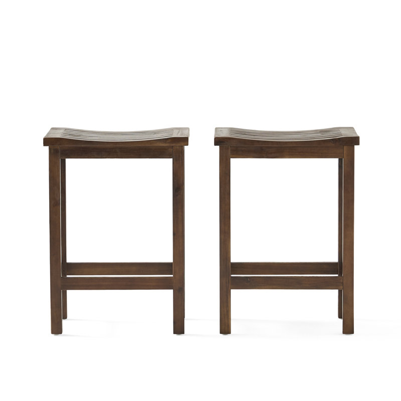 Struthers Acacia Solid Wood Counter Stool with Solid Wood Frame