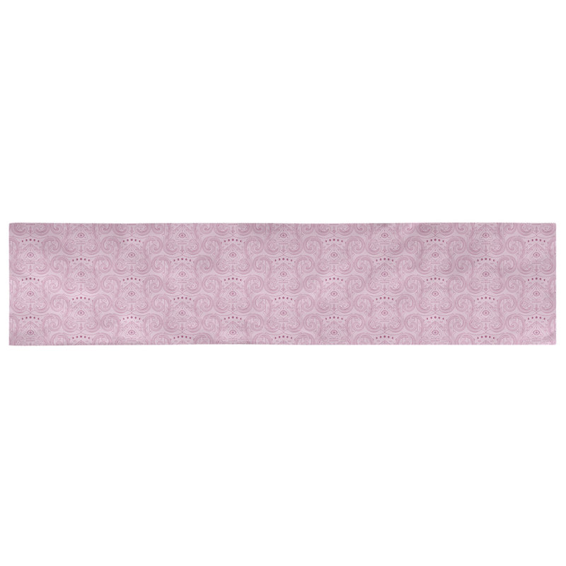 Chemin de table géométrique avicia, 72 po x 16 po, Polyester, Rose et pastel