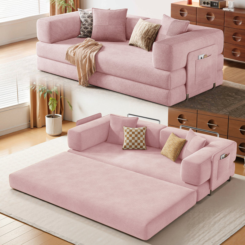 Canapé-lit convertible Boneless, Rose