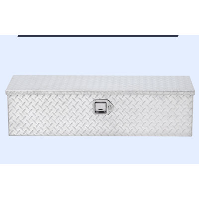 39 Inch Truck Bed Tool Box Heavy Duty Aluminum With Sliding Shelf, Diamond Plate Toolbox For Pick Up Truck Rv Trailer, Trailer Toolbox Storage With Side Handle, Lock And Keys