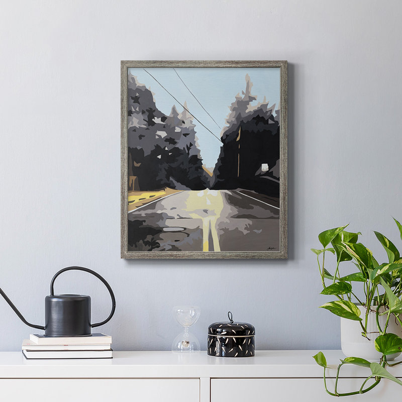 Toile de qualité supérieure The Road Less Traveled - prête à être accrochée, Cadre argent vieilli, H 24 po x l 20 po