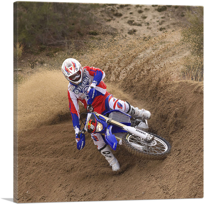«Dirt Bike Motocross Drift», reproduction d'impression sur toile tendue, H 36 po x l 36 po x 1,5 po