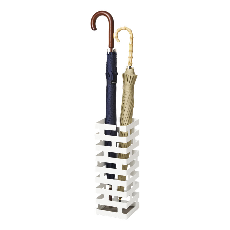 White Steel Brickwork Umbrella Stand for 8 Umbrellas