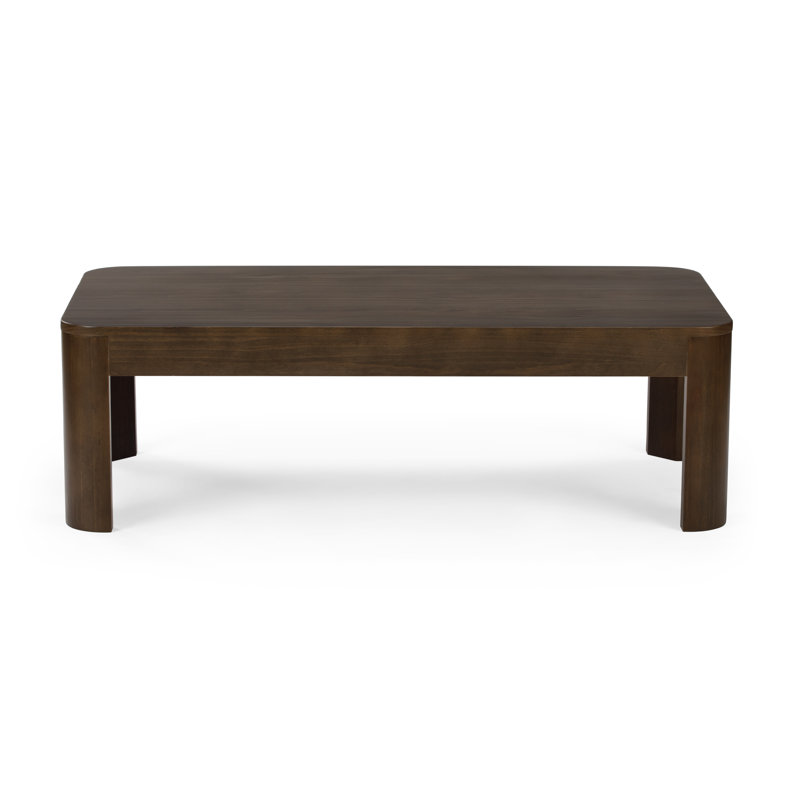 Toriano Solid Wood Single Coffee Table, Walnut, 15" H x 48" L x 24" W