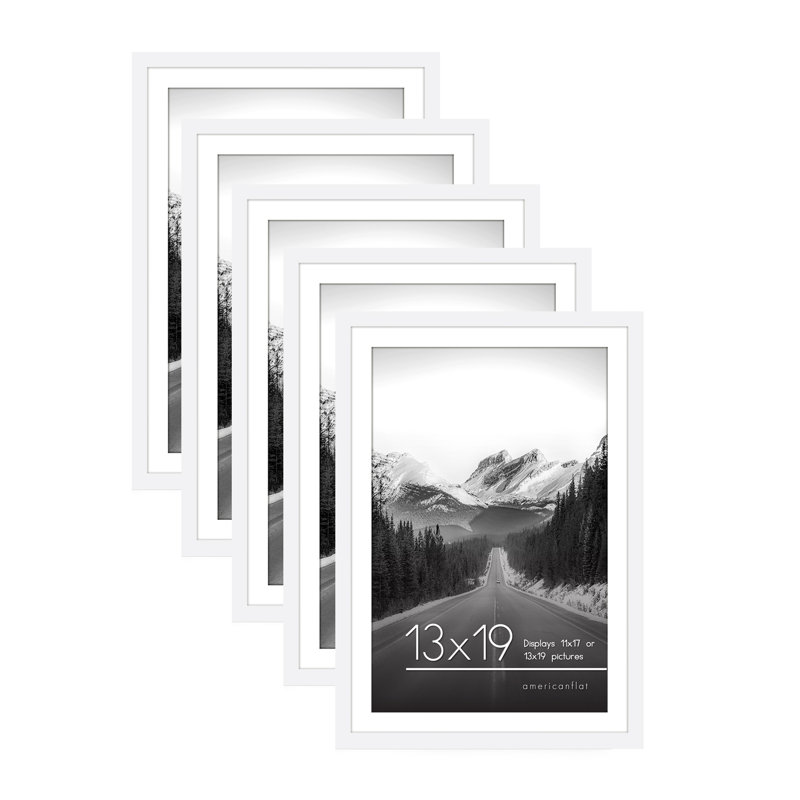 Cadres muraux avec passe-partout Gallery, Blanc, 13 po x 19 po avec passe-partout pour 11 po x 17 p