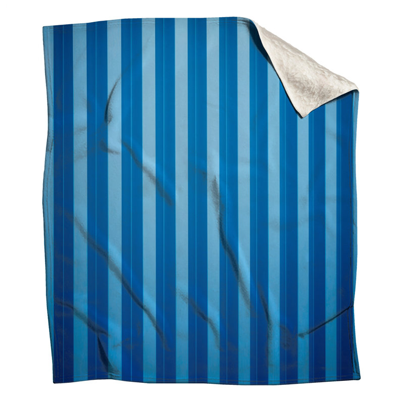 Couvertures bleues à rayures verticales, L 60 po x H 80 po